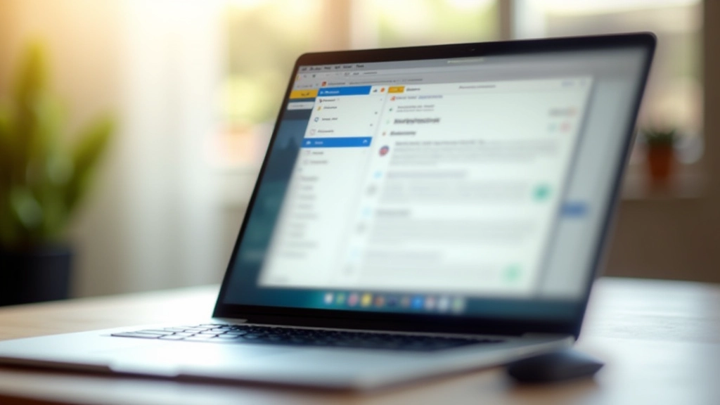 Ecrã de computador mostrando definições avançadas de IMAP, ambiente de escritório profissional, iluminação clara