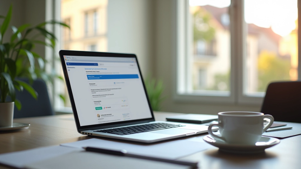 Espaço de trabalho moderno com configuração de email