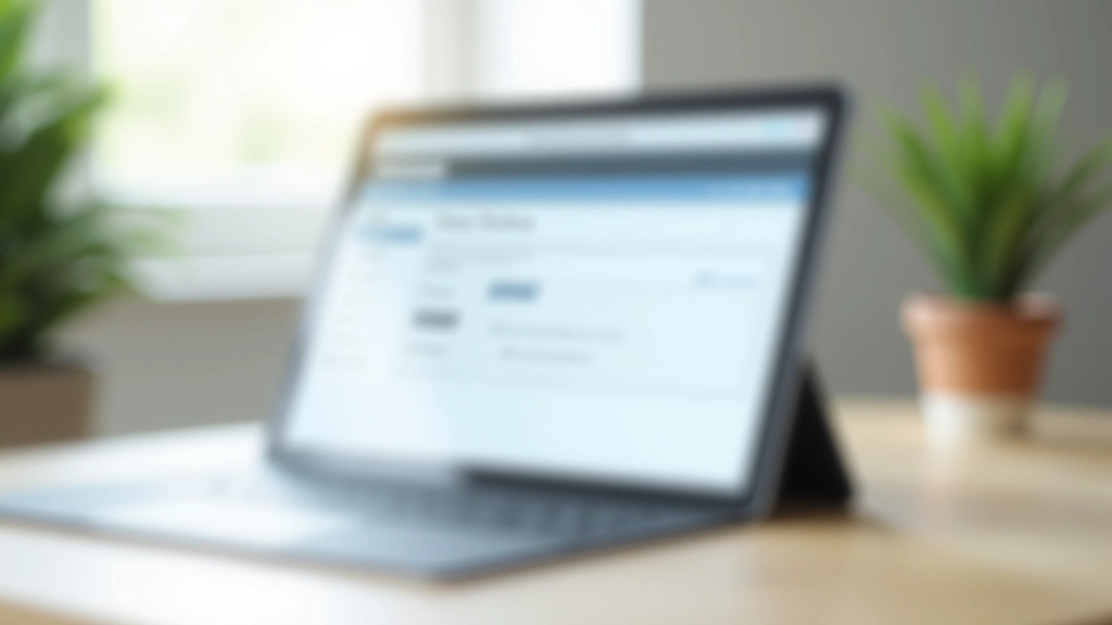 Tablet com configurações de filtros de spam numa interface limpa