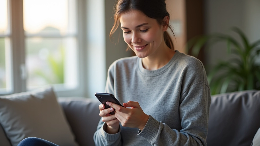 Pessoa a configurar email num telemóvel inteligente, mostrando o ecrã de definições, ambiente caseiro, iluminação natural